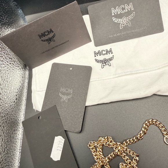 MCM Pink Leather Mini Belt Bag Crossbody - Picture 12 of 13